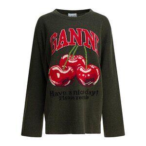 Ganni Wool-Blend Crew-Neck Sweater Tag Size XXS Women